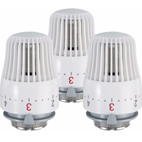 3 pcs Tête Thermostatique M30 x 1,5 Tête de Remplacement