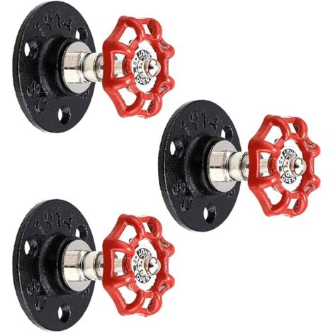 3 Pcs Vintage Hanging Hooks, Industrial Iron Pipe Retro Wall Mounted for Robe Towel Bag Umbrella Hat Antique Home Decor