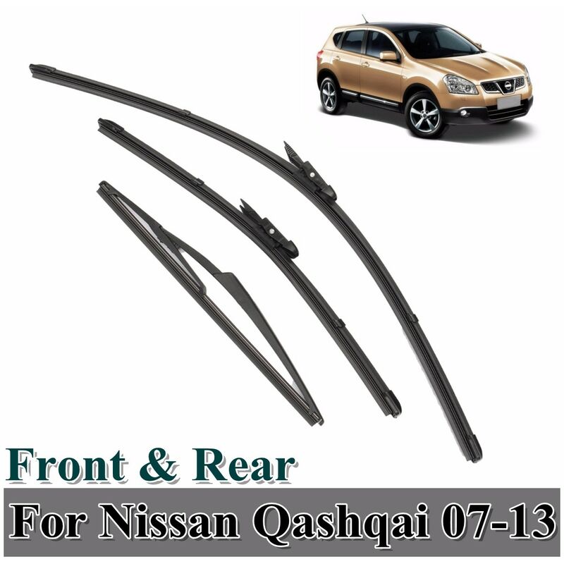 Insma - 3 pcs Windscreen Wiper Arm Blades Blade front Rear for Nissan Qashqai 2007-2013