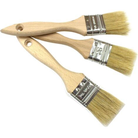 3 pennelli piatti professionali - Setole naturali di alta qualità - Pennelli versatili - Set di 3 pennelli