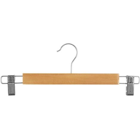 3 perchas de madera con clips metálicos - 5five