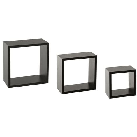3 petites étagères murales fixy cube noir - 5five