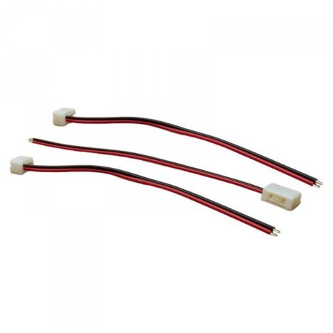 3 Pezzi Connettore 5mm 2 PIN, Per Chiudere Striscia Led Smd con Passo da 5mm Senza Saldare, Cavo 15cm