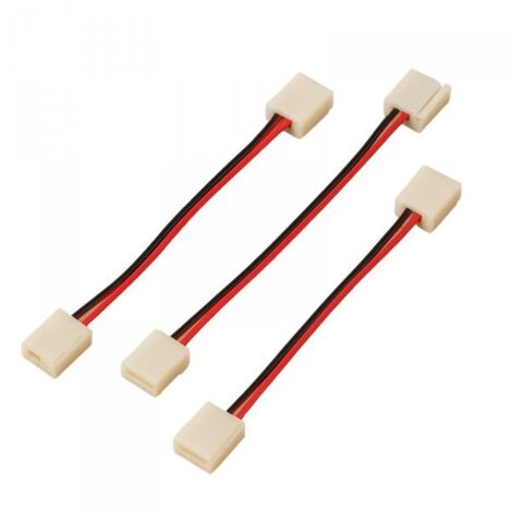 3 Pezzi Connettore 8mm 2 PIN, Per Chiudere Striscia Led Smd con Passo da 8mm Senza Saldare, Cavo 15cm