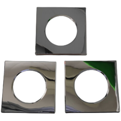 3 Pezzi Coperchi Quadrati Argento Cromato Per Faretti Led FP8705W