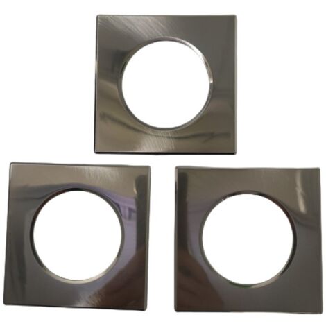 3 Pezzi Coperchi Quadrati Nichel Satinato Per Faretti Led FP8705W