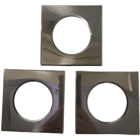 3 Pezzi Coperchi Quadrati Nichel Satinato Per Faretti Led FP8705W