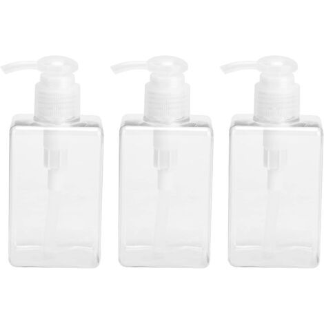 3 pezzi da 150 ml di bottiglie da viaggio trasparenti, bottiglie di plastica vuote con pompa, piccoli dispenser ricaricabili per shampoo, bagnoschiuma