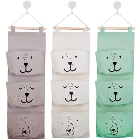 3 pezzi di contenitori sospesi, 60 x 20 cm, organizer da appendere, borsa portaoggetti da appendere per il bagno, borsa portaoggetti da appendere per bambini, adatta per la cameretta dei bambini, bagn