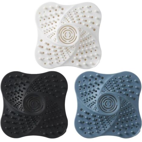 3 pezzi di protezione per scarico in silicone, raccogli capelli in silicone per doccia, filtro per lavello da cucina con ventosa