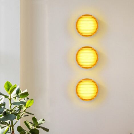 3 Pezzi Moderno Lampada da Parete LED Arancione Applique da Parete Interno Creativa Lampada da Muro Ø13.5cm Luce Bianca Calda