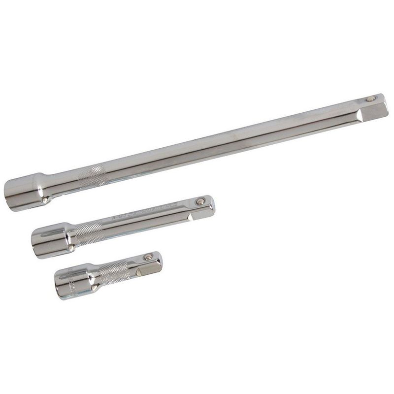 Image of 3 pezzi prolunga prolunghe barra chiave cricchetto 1/2 lunghezza 75 150 250 mm