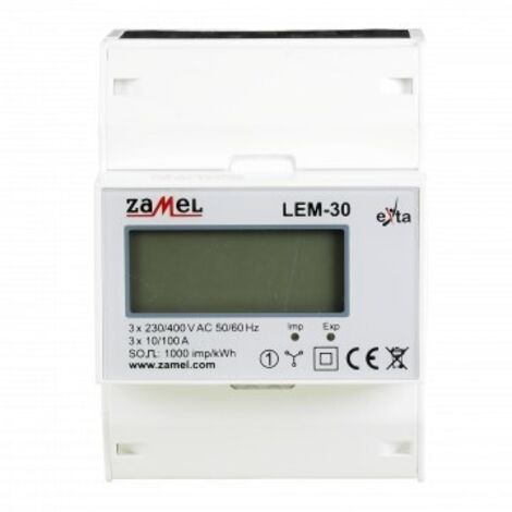 3-Phasen-LCD-Stromzähler 100A, 4-mod LEM-30