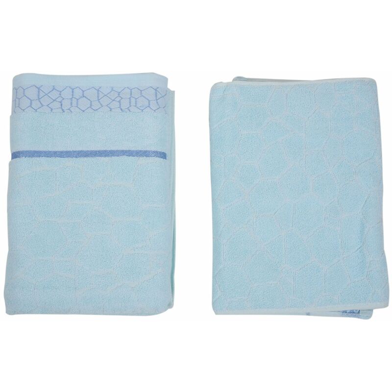 3 pièces séries doux coton serviettes de bain absorber l' serviette de bain serviette de douche sèche salle de serviette de bain ensemble-bleu