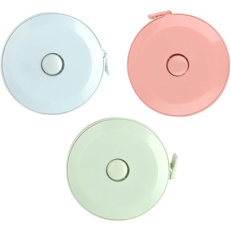 3-Piece 1.5m Double-Sided Retractable Measuring Tape, Flexible for Sewing and Tailoring