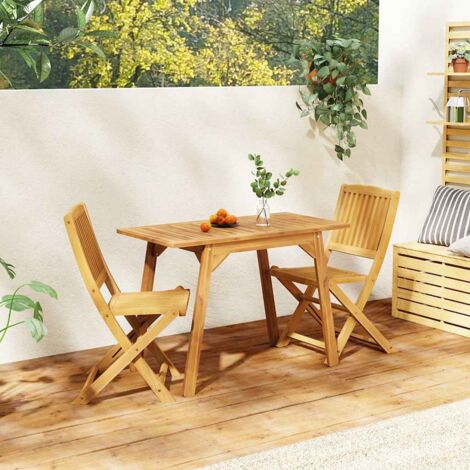 3 Piece Balcony Set Solid Wood Acacia vidaXL