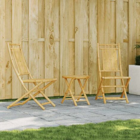 3 Piece Bistro Set Bamboo vidaXL