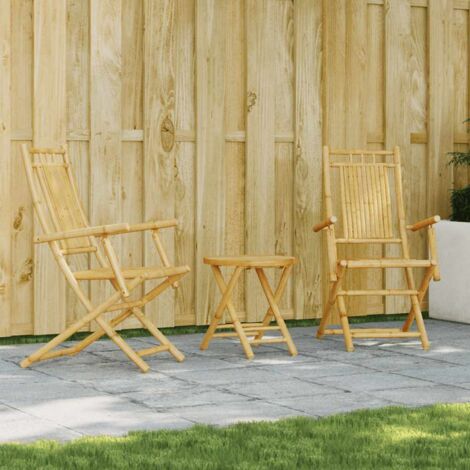 3 Piece Bistro Set Bamboo vidaXL