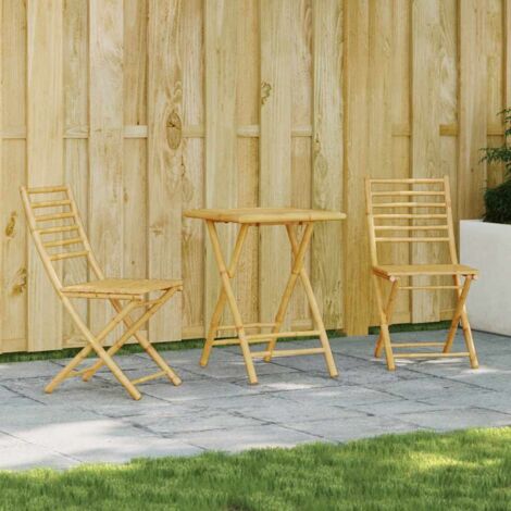 3 Piece Bistro Set Bamboo vidaXL