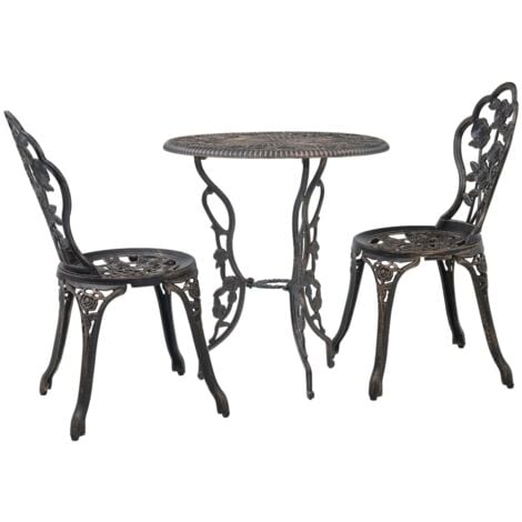 3 Piece Bistro Set Cast Aluminium vidaXL