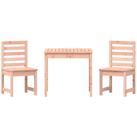 3 Piece Garden Bistro Set Solid Wood Douglas vidaXL
