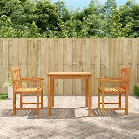 3 Piece Garden Dining Set Solid Wood Acacia vidaXL