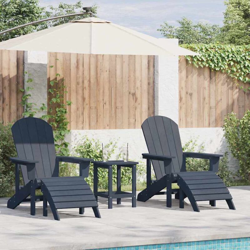 Garden Lounge Furniture 2 Pcs Navy 74 X 82 X 90cm Plastic Vidaxl