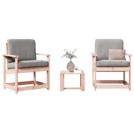 3 Piece Garden Lounge Set Solid Wood Douglas vidaXL