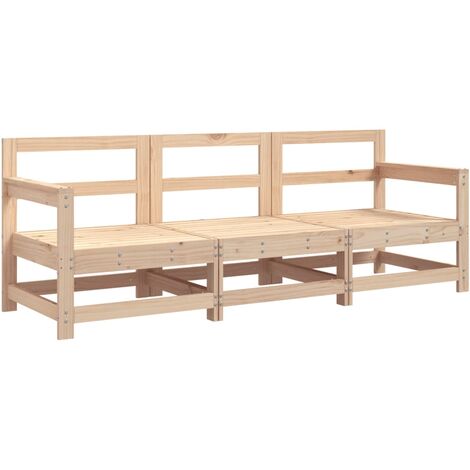 3 Piece Garden Lounge Set Solid Wood Pine vidaXL
