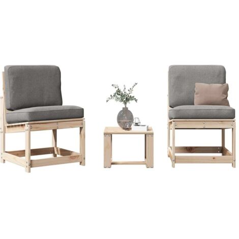 3 Piece Garden Lounge Set Solid Wood Pine vidaXL