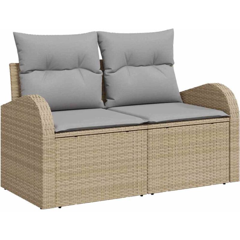 Garden Sofa Set 3 Pcs Beige, Light Grey Poly Rattan Vidaxl