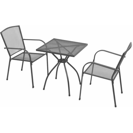 3 Piece Outdoor Bistro Set Steel Mesh 3 Piece Outdoor Bistro Set Steel Mesh P 356281 7220989 1 Jpg
