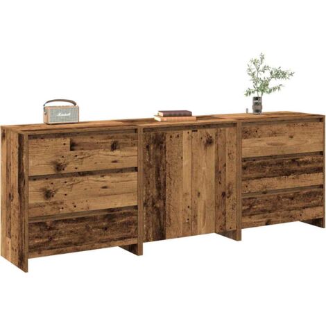 3 Piece Sideboard Old Wood Engineered Wood vidaXL