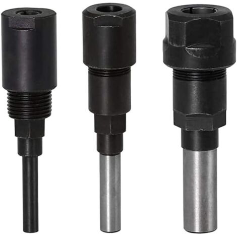 3 Pièces 1/2", 1/4" and 8mm Tige Routeur Bit Extension Serrage Routeur Support Fraise à Bois Adaptateur de Mandrin pour le Travail du Bois, Machine à Gravure