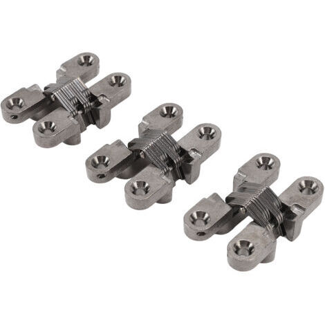 3 pièces 43mm Mini charnières de serrure de porte Invisible 180 degrés en alliage de Zinc charnière croisée pour armoire bote à bijoux