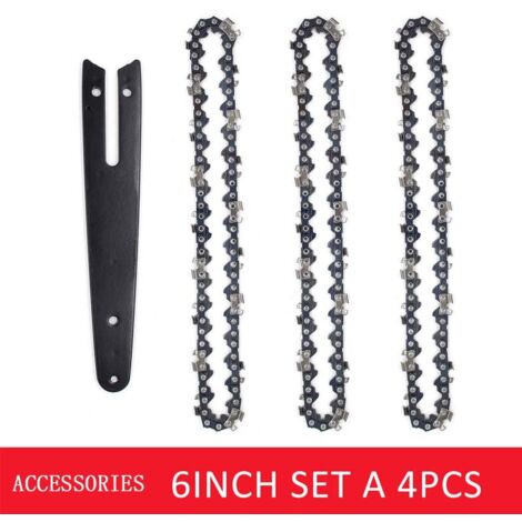 3 pièces 6 pouces chaîne 1 jeu de guides pour Mini scie électrique coupe accessoires de scie à chaîne durables de haute qualité TONCHEAN