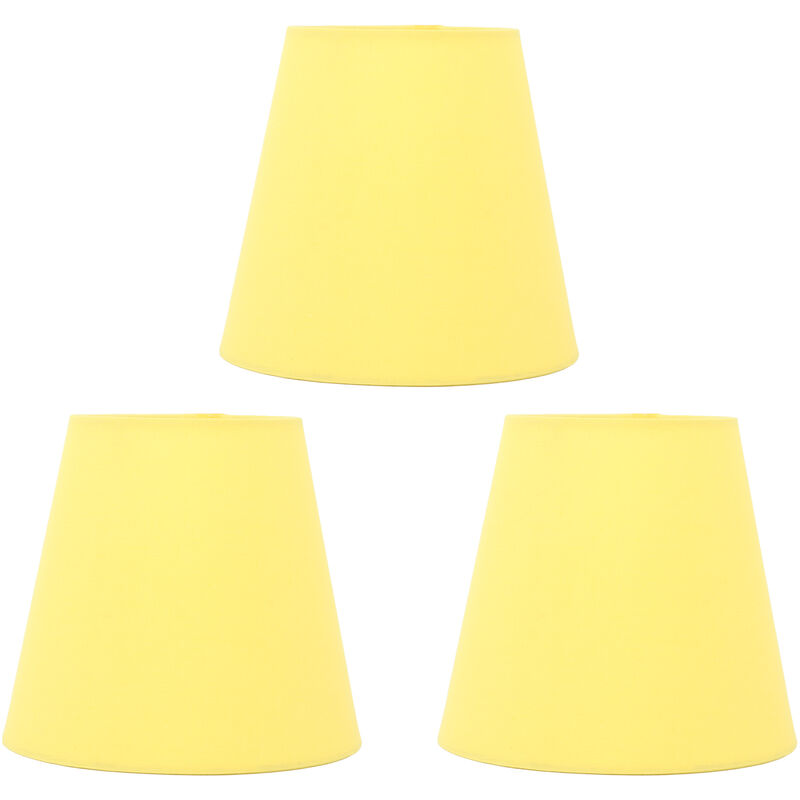 3 pièces abat-jour en tissu innovant E14 Type d'intervention abat-jour en tissu moderne cache-poussière pour chambre à coucher chevet jaune - Eosnow