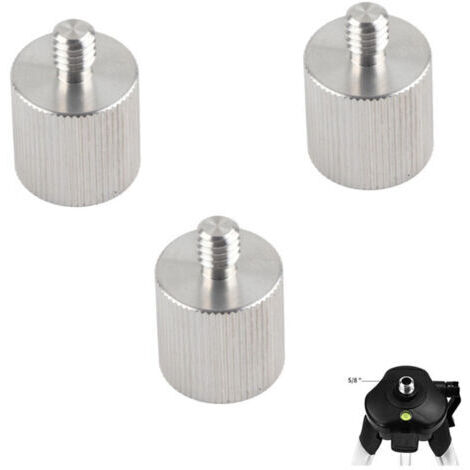 3 pièces Adaptateur de Trépied de Niveleur Laser, 5/8 Femelle vers 1/4 pour Pied de Micro, Appareil Photo, Adaptateur Fileté Réducteur