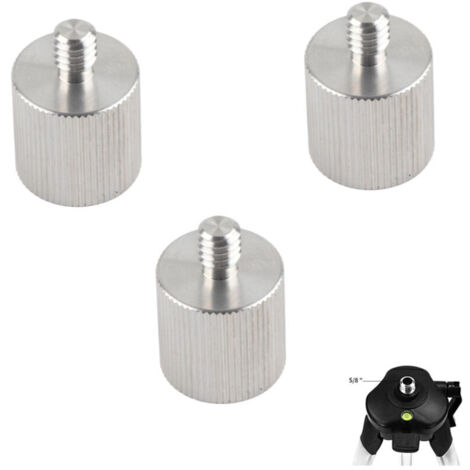 3 pièces Adaptateur de Trépied de Niveleur Laser, 5/8 Femelle vers 1/4 pour Pied de Micro, Appareil Photo, Adaptateur Fileté Réducteur