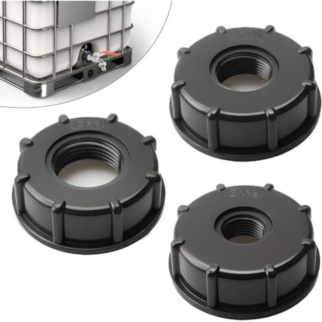 3 Pièces Adaptateur IBC Bouchon S60x6 - Connecteur de Réservoir IBC 3/4,1/2,1 Pouce - Adaptateur IBC Bouchon s60x6 pour cuve 1000 litres 3/4,1/2,1 Pouce