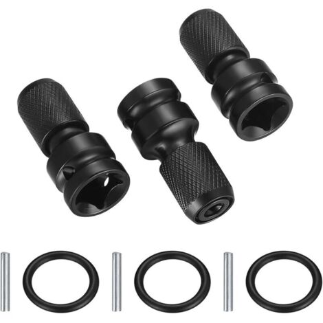 3 Pièces Adaptateurs de Douille 1/2" Carré à 1/4" Hexagonal, Convertisseur de Mandrin à Libération Rapide Hex Ratchet Socket Clé pour Clé à Cliquet Impact et Porte-embout de Tournevis