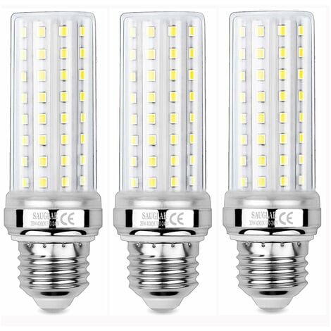 AOUGO 3 Pièces Ampoules de Maïs LED 20W, Équivalent 150W Ampoule Incandescente, 2300LM, 4000K Blanc Neutre, Ampoules à E27 Vis Edison NPTERBL