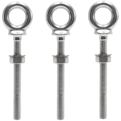 3 Pièces Anneau de Levage M8 x 80 mm Boulon à œil en Acier Inoxydable 304 Filetage Mâle Piton à Visser  pour Fixation et Suspension