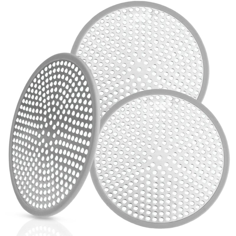 3 Pièces Attrape Cheveux Douche, Filtre Cheveux Douche Baignoire 118 mm/ 4,65', Grille Douche, Filtre Baignoire Anti Cheveux, Grille Baignoire Anti