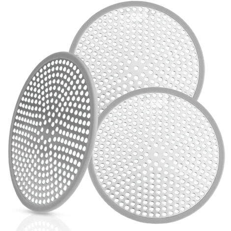 3 Pièces Attrape Cheveux Douche, Filtre Cheveux Douche Baignoire 118 mm/ 4,65", Grille Douche, Filtre Baignoire Anti Cheveux, Grille Baignoire Anti Cheveux, pour Cuisine, Salle de Bains Douche