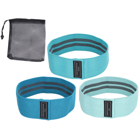 3 Pièces Bandes Élastiques Fitness Haute Résistance pour Squats et Musculation des Jambes et Fessiers, Bleu Lac, Bleu, Bleu Foncé
