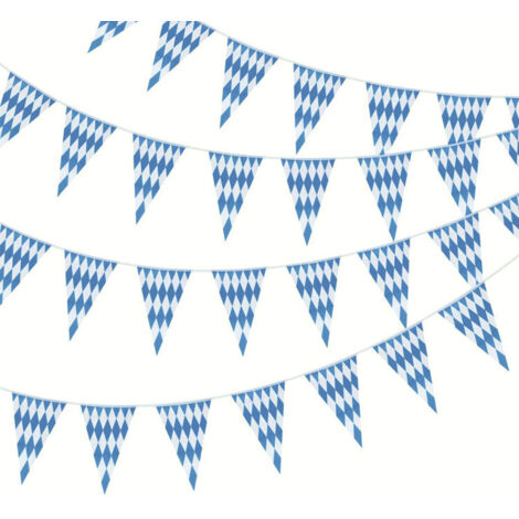 (3 pièces) Bannière décorative pour l'Oktoberfest, drapeau bavarois, 10 m