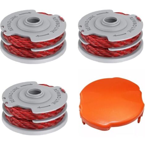 3 Pièces Bobine de Fil de Rechange avec Couvercle, Bobine de Rechange 36 Pieds 1,5 mm pour Tondeuse à Gazon d'extérieur, Compatible avec FLYMO