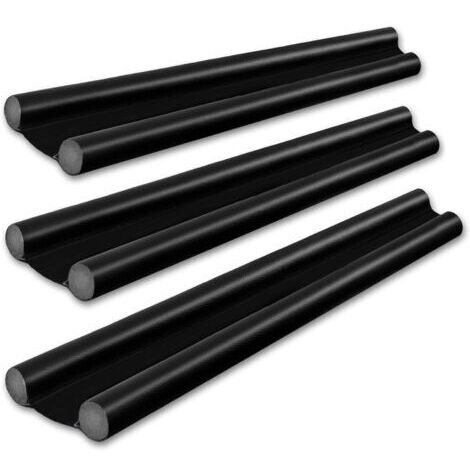 3 pièces Boudin de Porte Double Isolant 96 cm - Bas de Porte Anti Froid et Anti Bruit Lavable - Isolation Porte d'Entrée, Dessous de Porte Boudin Porte d'Entrée Anti Courant d'air, Noir