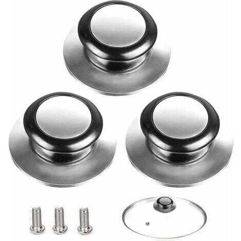 3 Pièces Bouton de Couvercle,Poignée Couvercle Casserole, Convient Pour Poignée de Couvercle en Verre, Couvercle de Casserole en Acier Inoxydable, Pour Les Ustensiles de Cuisine